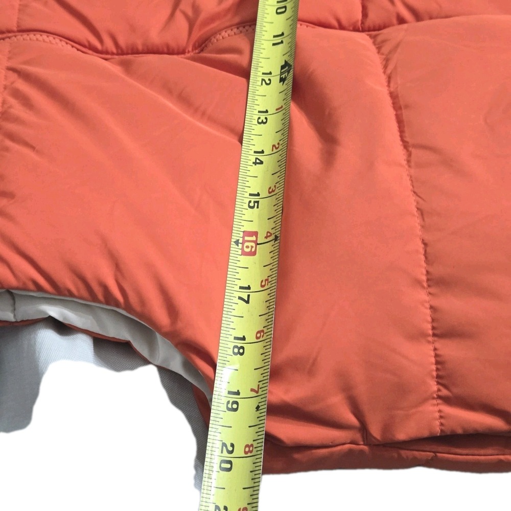 Love Tree Cropped Reversible Puffer Vest Sz L Beige Orange Full Zip Pockets‎ - Picture 10 of 12